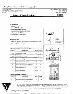 2N5615 Datasheet PDF New Jersey Semiconductor