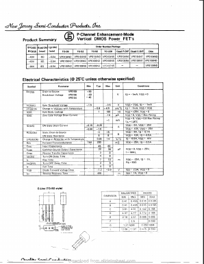 VP0109N3 Datasheet PDF New Jersey Semiconductor