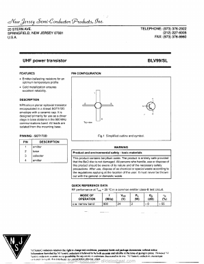 BLV99SL Datasheet PDF New Jersey Semiconductor