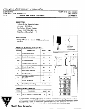2SA1880 Datasheet PDF New Jersey Semiconductor
