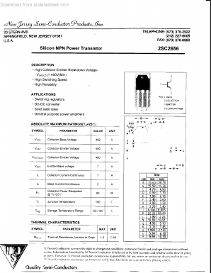2SC2656 Datasheet PDF New Jersey Semiconductor