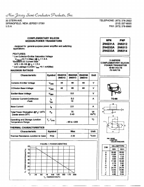 2N4231A Datasheet PDF New Jersey Semiconductor