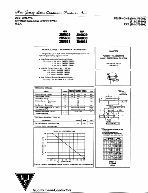 2N6030 Datasheet PDF New Jersey Semiconductor