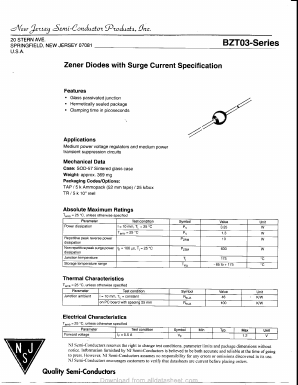 BZT03D11 Datasheet PDF New Jersey Semiconductor