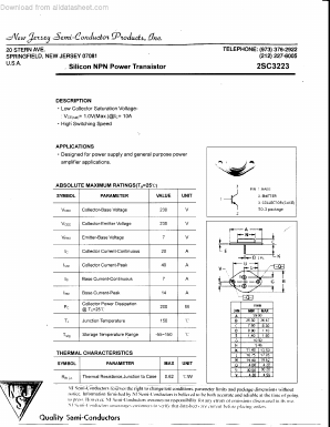 2SC3223 Datasheet PDF New Jersey Semiconductor