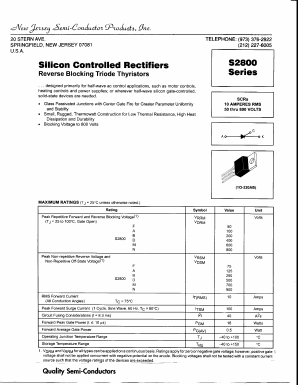 S2800 Datasheet PDF New Jersey Semiconductor