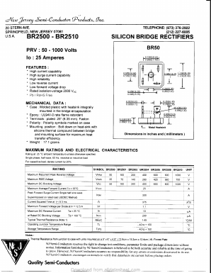BR2510 Datasheet PDF New Jersey Semiconductor