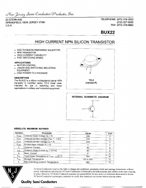 BUX22 Datasheet PDF New Jersey Semiconductor