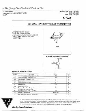 BUV42 Datasheet PDF New Jersey Semiconductor