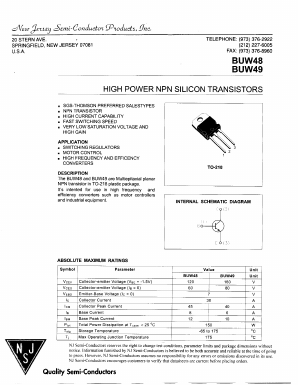BUW48 Datasheet PDF New Jersey Semiconductor