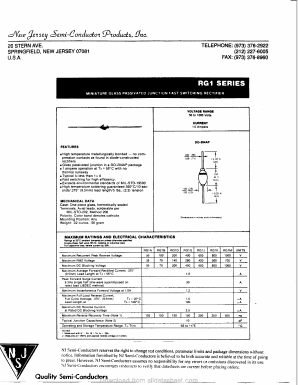 RG1M Datasheet PDF New Jersey Semiconductor