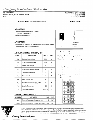 MJF18006 Datasheet PDF New Jersey Semiconductor