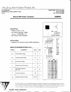 B855 Datasheet PDF New Jersey Semiconductor