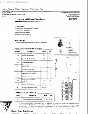 C4940 Datasheet PDF New Jersey Semiconductor