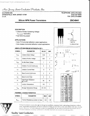 C4941 Datasheet PDF New Jersey Semiconductor