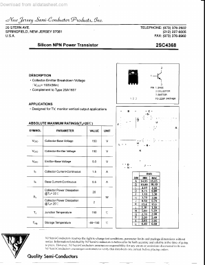 C4368 Datasheet PDF New Jersey Semiconductor
