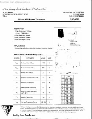 2SC4765 Datasheet PDF New Jersey Semiconductor