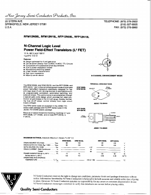 RFM12N10L Datasheet PDF New Jersey Semiconductor