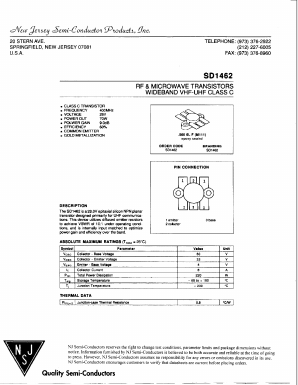 SD1462 Datasheet PDF New Jersey Semiconductor