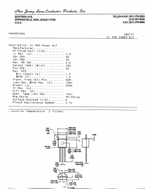 2N6727 Datasheet PDF New Jersey Semiconductor