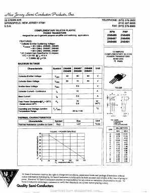 2N6486 Datasheet PDF New Jersey Semiconductor