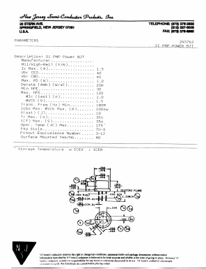 2N3762 Datasheet PDF New Jersey Semiconductor