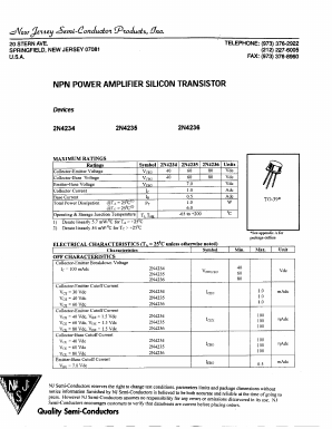 2N4234 Datasheet PDF New Jersey Semiconductor