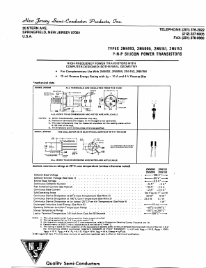 2N5151 Datasheet PDF New Jersey Semiconductor