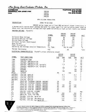 2N5339 Datasheet PDF New Jersey Semiconductor