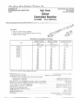 2N1909 Datasheet PDF New Jersey Semiconductor