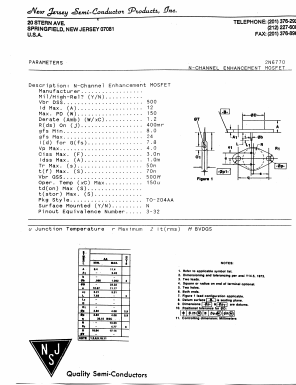 2N6770 Datasheet PDF New Jersey Semiconductor