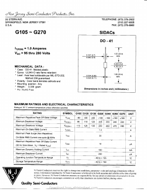 G130 Datasheet PDF New Jersey Semiconductor
