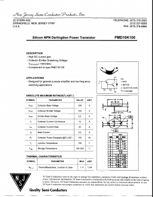 PMD10K100 Datasheet PDF New Jersey Semiconductor