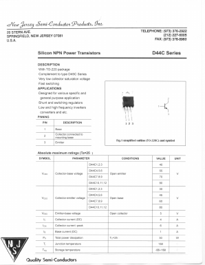 D44C5 Datasheet PDF New Jersey Semiconductor