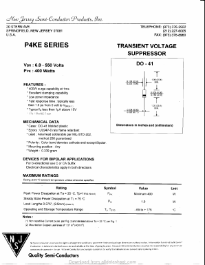 P4KE16 Datasheet PDF New Jersey Semiconductor