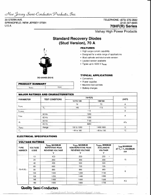 70HF100 Datasheet PDF New Jersey Semiconductor