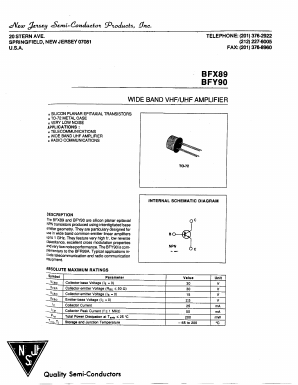 BFY90 Datasheet PDF New Jersey Semiconductor