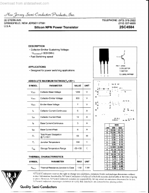 2SC4584 Datasheet PDF New Jersey Semiconductor