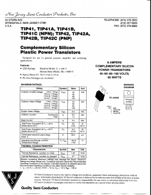TIP41A Datasheet PDF New Jersey Semiconductor