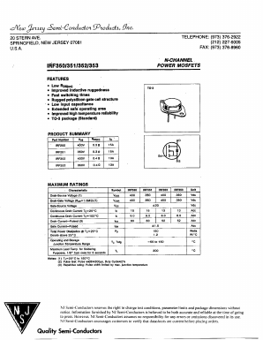 IRF359 Datasheet PDF New Jersey Semiconductor