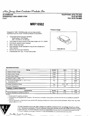 MRF10502 Datasheet PDF New Jersey Semiconductor