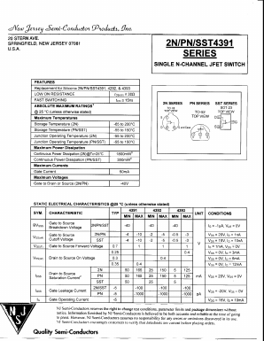 PN4392 Datasheet PDF New Jersey Semiconductor