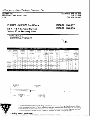1N6838 Datasheet PDF New Jersey Semiconductor