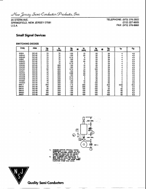 1N914 Datasheet PDF New Jersey Semiconductor