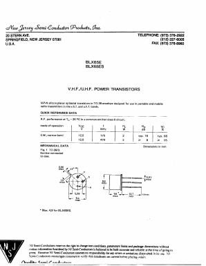 BLX65E Datasheet PDF New Jersey Semiconductor
