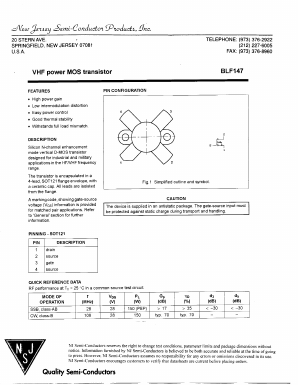 BLF147 Datasheet PDF New Jersey Semiconductor
