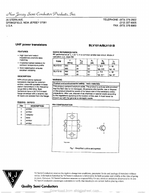 BLV101B Datasheet PDF New Jersey Semiconductor