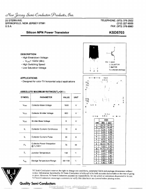 KSD5703 Datasheet PDF New Jersey Semiconductor