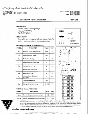 BU706F Datasheet PDF New Jersey Semiconductor