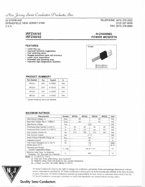 IRFZ40 Datasheet PDF New Jersey Semiconductor